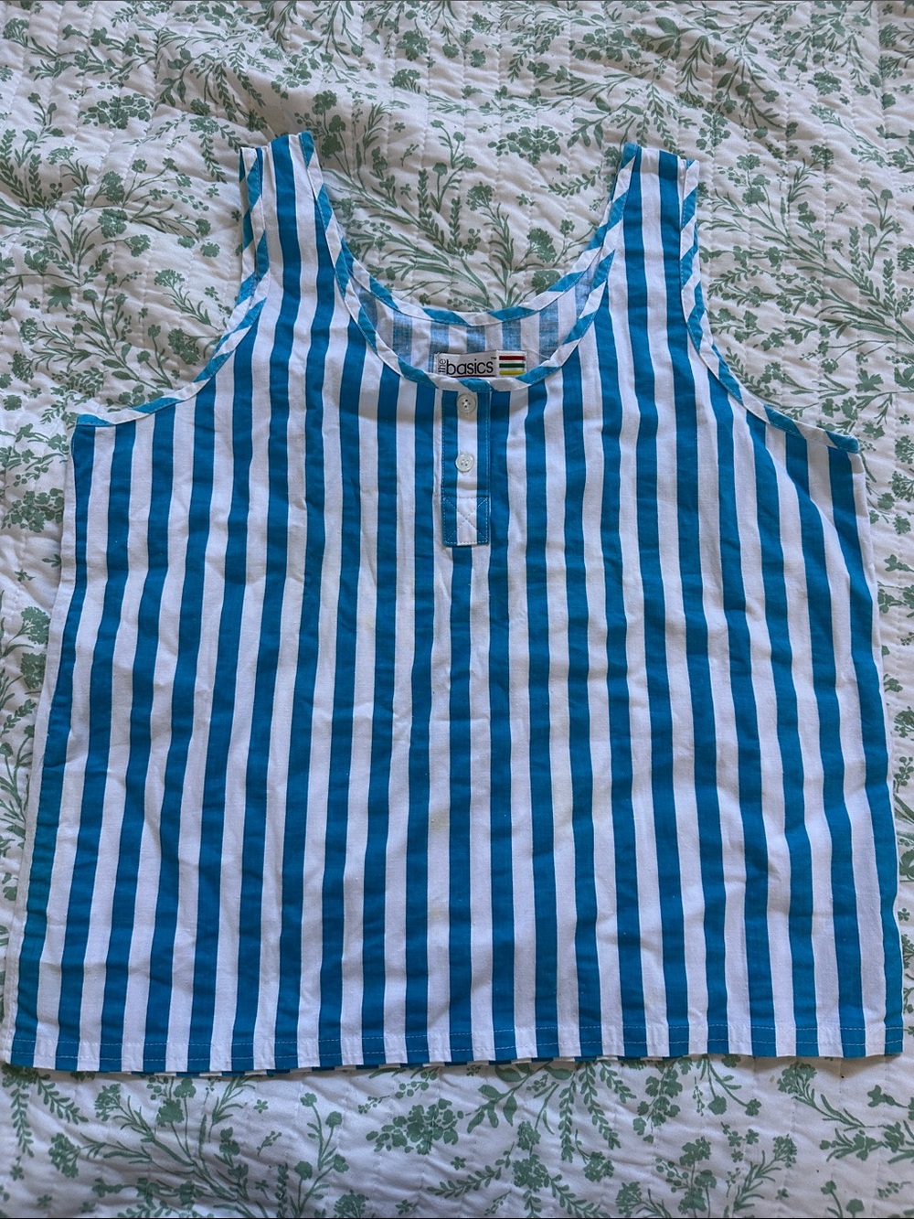 Vintage 100% cotton Gitano Blue and White Striped Cotton Top